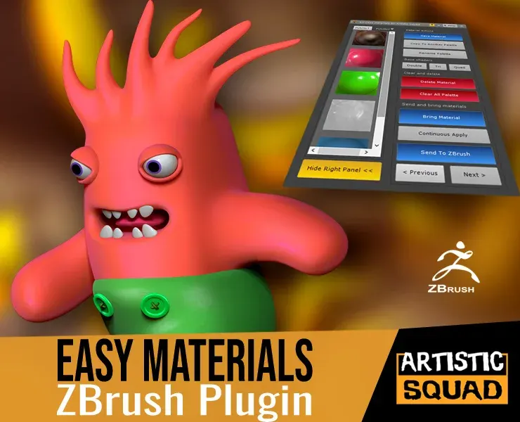 Easy Materials ZBrush Plugin