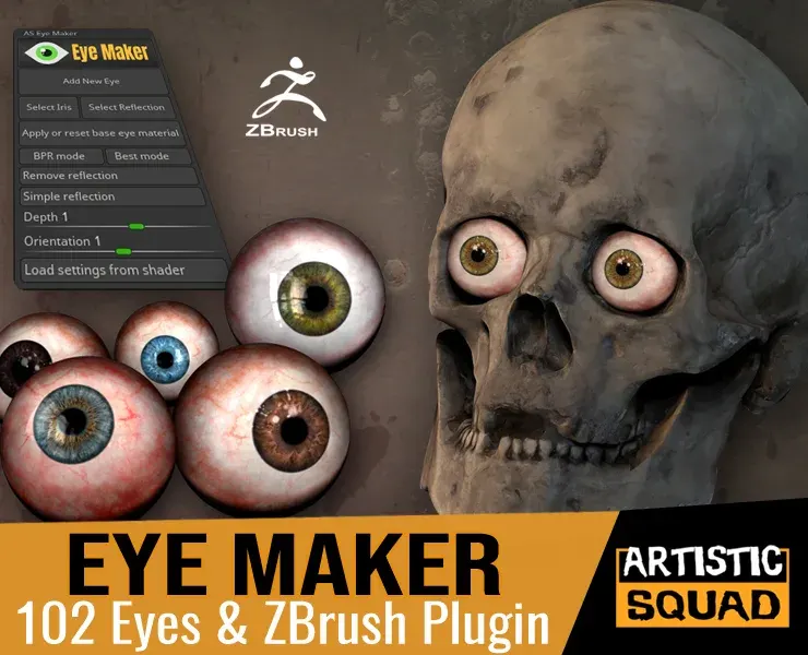 Eye Maker: 102 Eyes and ZBrush Plugin