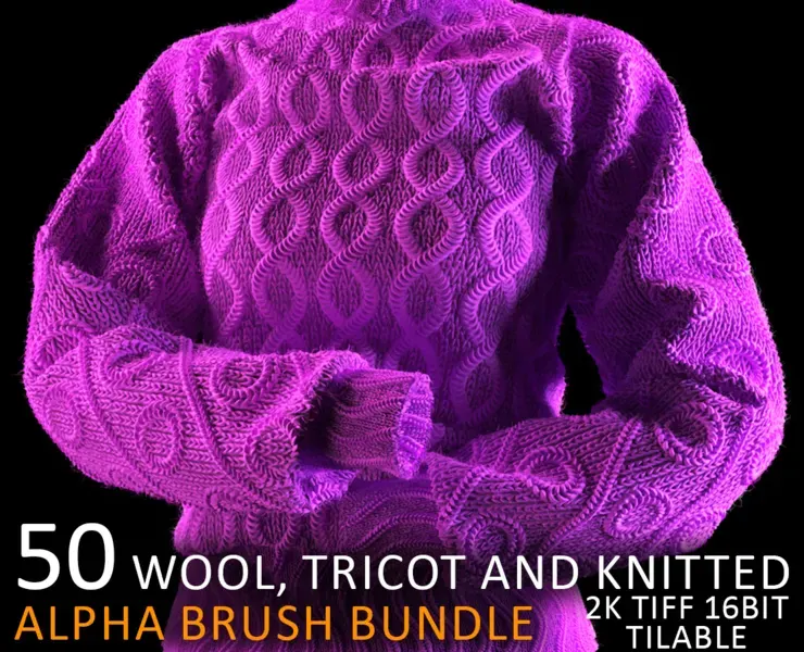 WOOL, TRICOT AND KNITTED Alpha Brush Bundle vol2