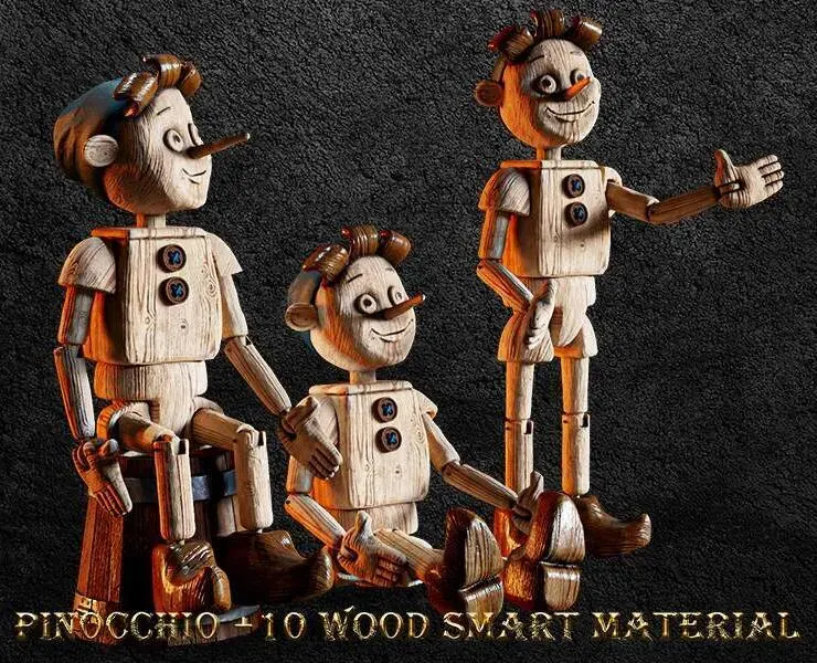 PINOCCHIO WITH 10 WOOD SMART MATERIALS