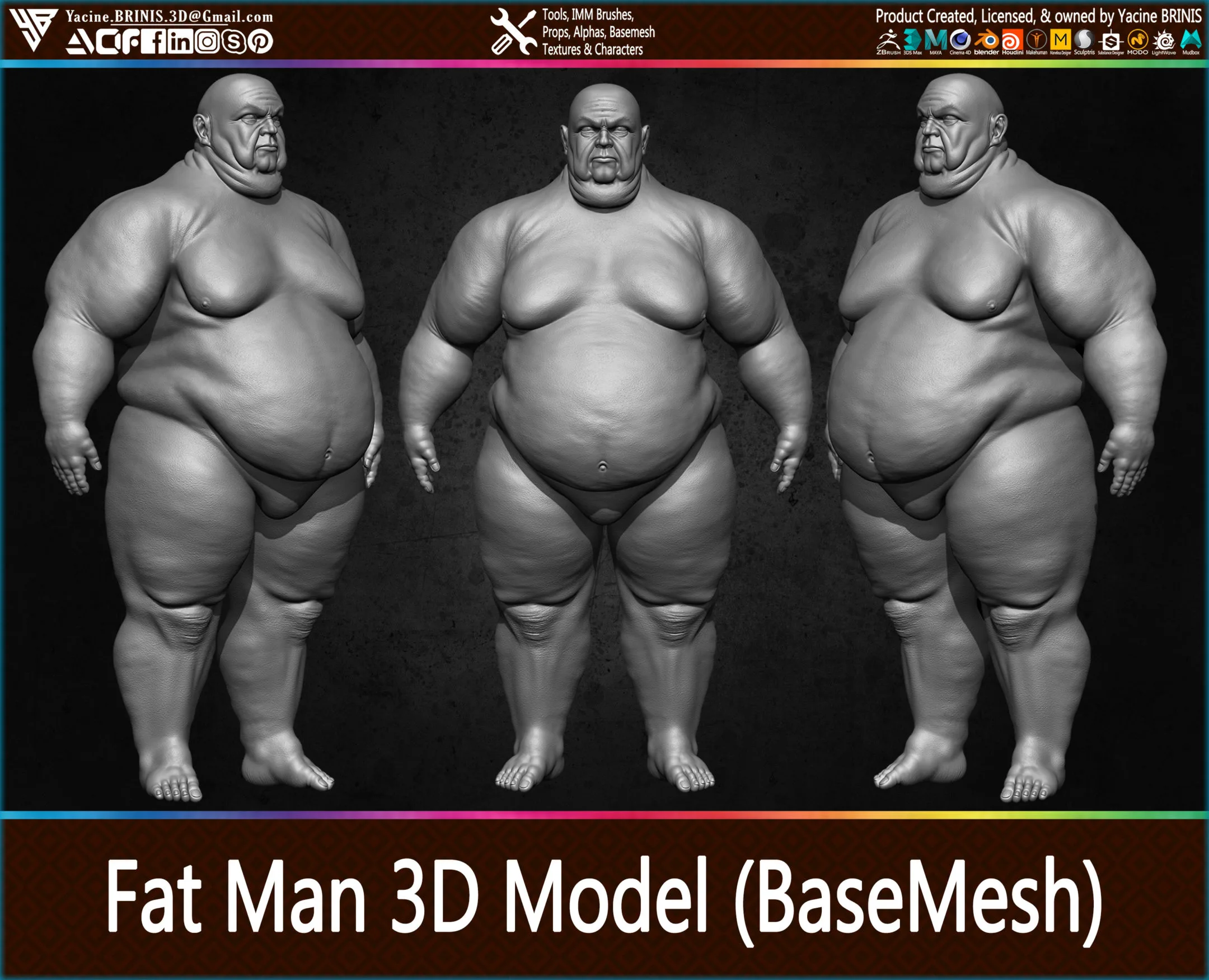 Fat Man 3D Model (BaseMesh)