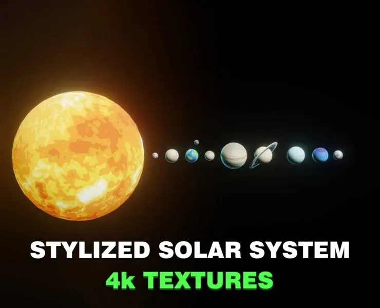 Stylized Solar System 3D Model 4k Textures