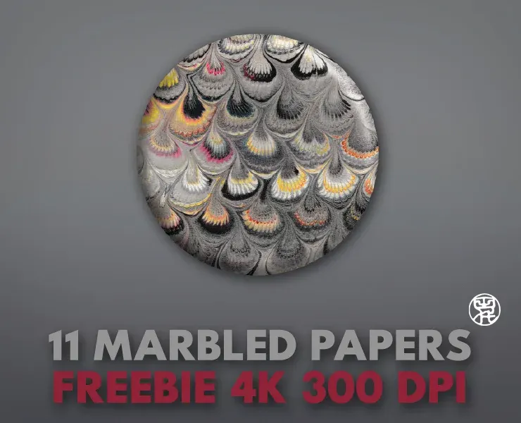 11 MARBLED PAPERS