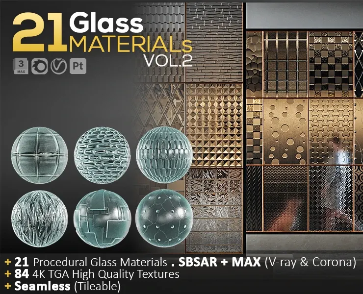 21 PBR 4K Glass Materials Vol.2