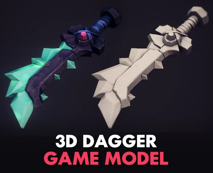 GAME 3D MODEL - STYLIZED DAGGER