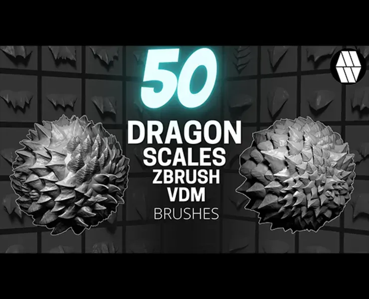 50 DRAGON SCALE VDM BRUSHES - Custom made Brushes to use in ZBrush