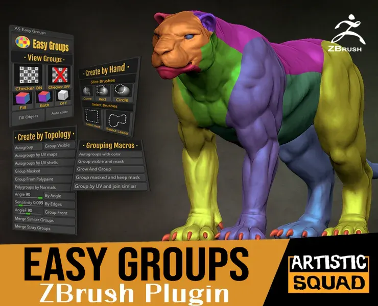 Easy Groups ZBrush Plugin