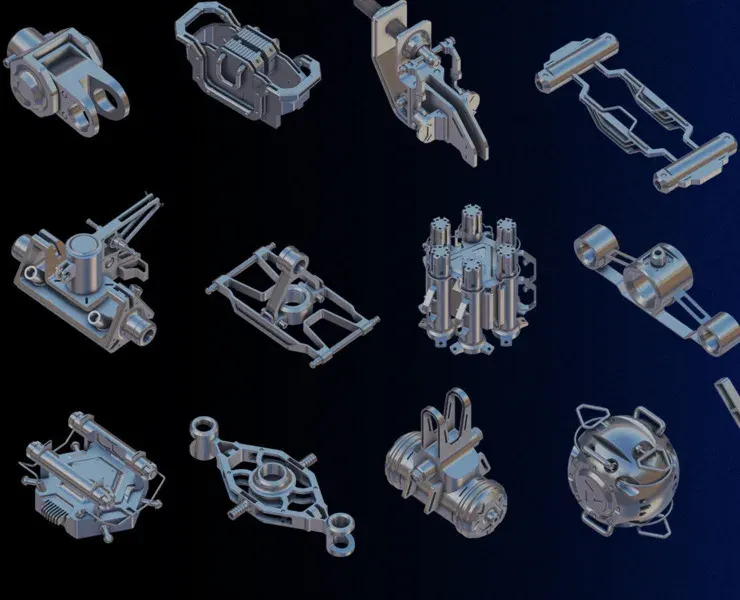 Sci-Fi Hard Surface KITBASH 100 DETAILS