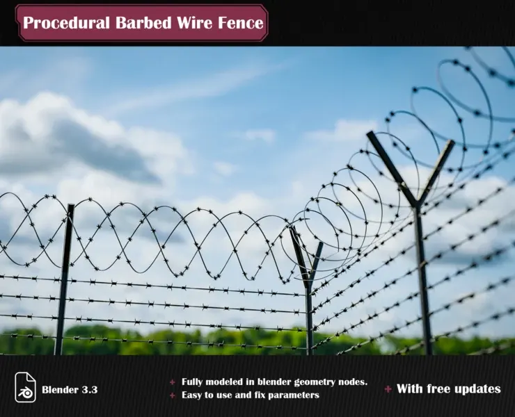 Procedural Barbed Wire Fence