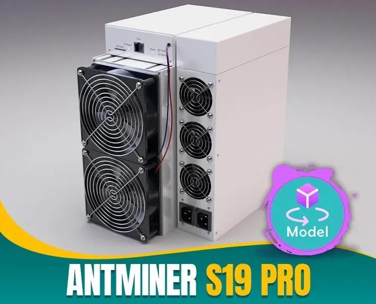 ANTMINER S19 PRO Cryptocurrency Mining Hardware 3D model