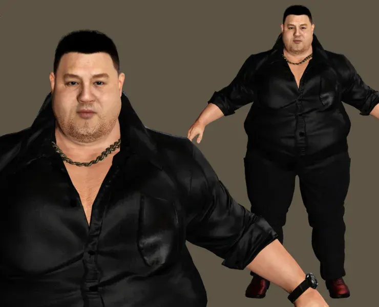 AAA 3D REALISTIC HUMAN MALE CHARACTER - ASIAN FAT BUSINESSMAN