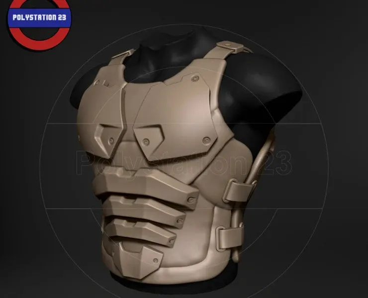 Sci fi character Torso armour v6 highpoly zbrush