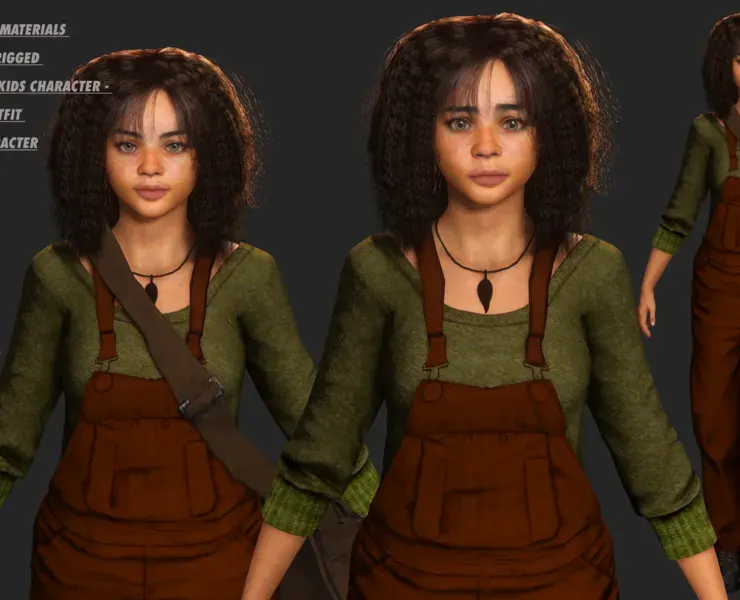 AAA 3D REALISTIC HUMAN CHARACTER - AFRICAN BLACK TEENAGE GIRL