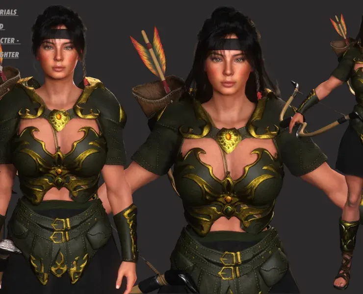 AAA 3D FANTASY FEMALE WARRIOR KNIGHT ELORA -REALISTIC CHARACTER