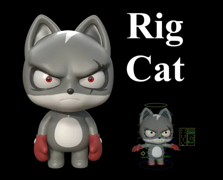 Cat cartoon 3D Rig