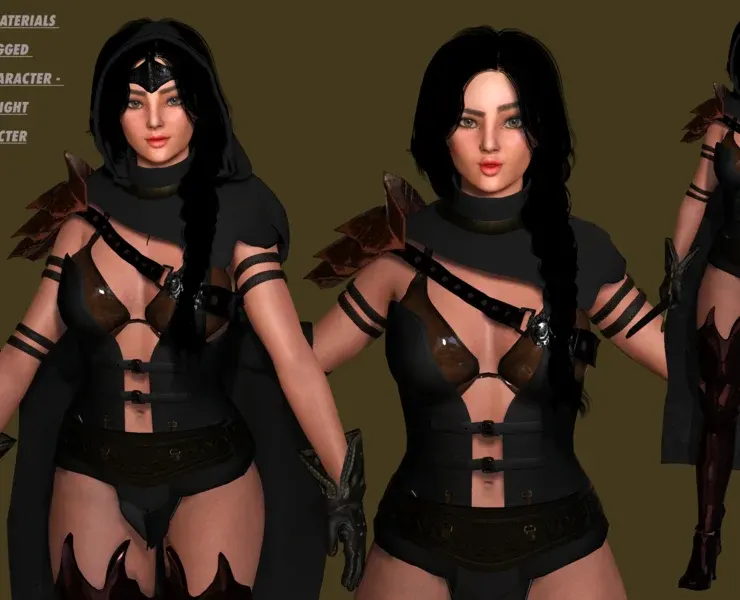 AAA 3D FANTASY FEMALE WARRIOR - REALISTIC RIG GAME CHARACTER