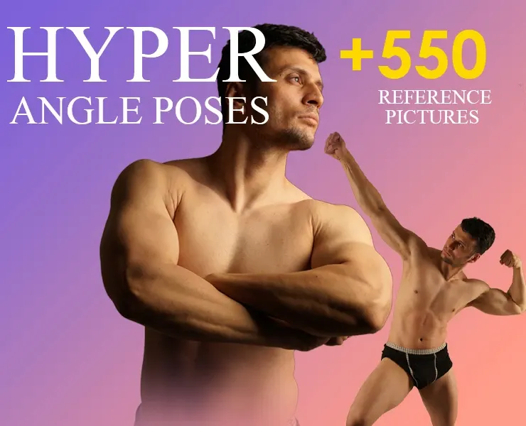 565 Wide Angle Male Poses Reference Picture