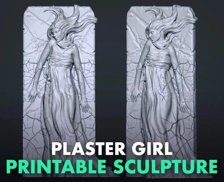 Plaster Girl Sculpture 3D Print Files
