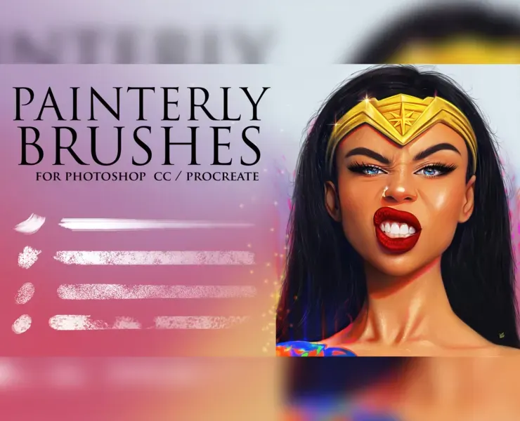 Painterly Brushes for Photoshop and Procreate