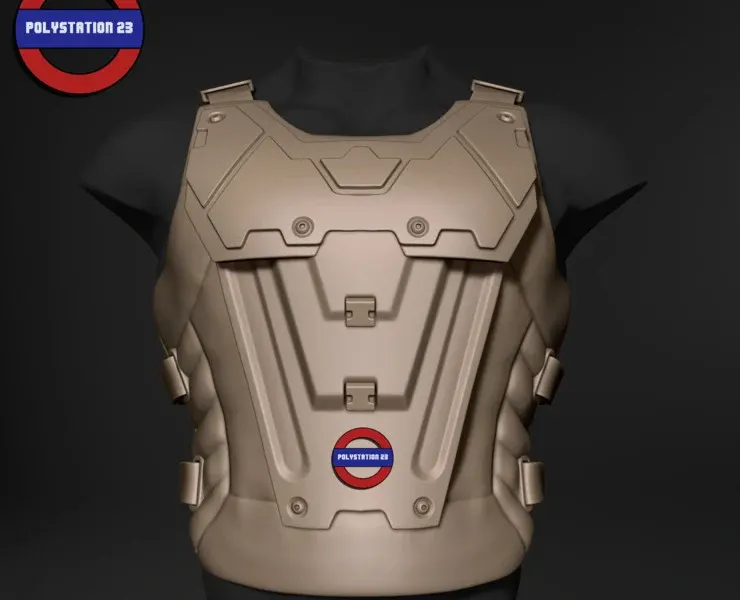 Sci fi character Torso armour v8 highpoly zbrush