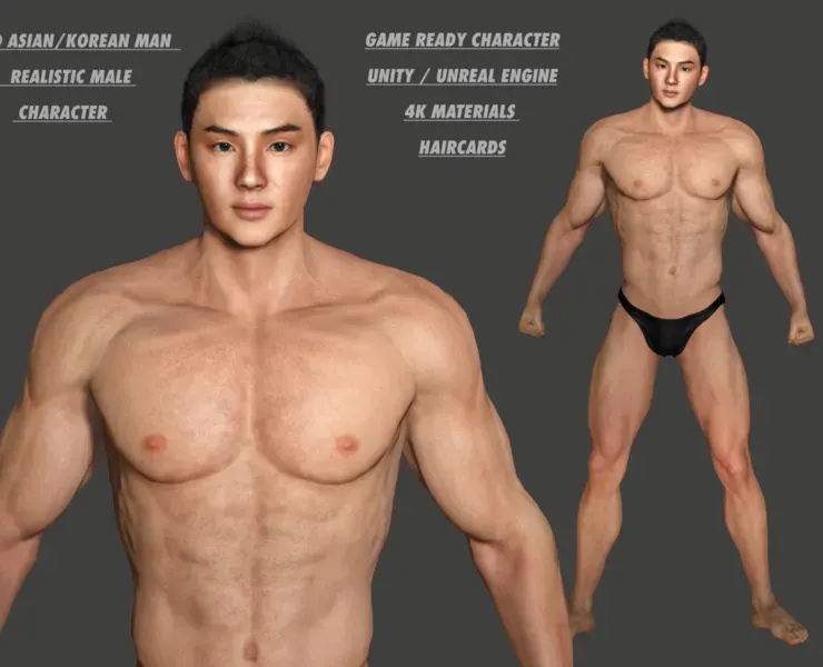 AAA 3D REALISTIC ASIAN MALE 02 - HUMAN RIGGED CHARACTER