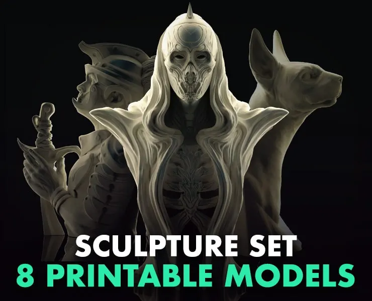 Complete 3D Printable Sculpture Set