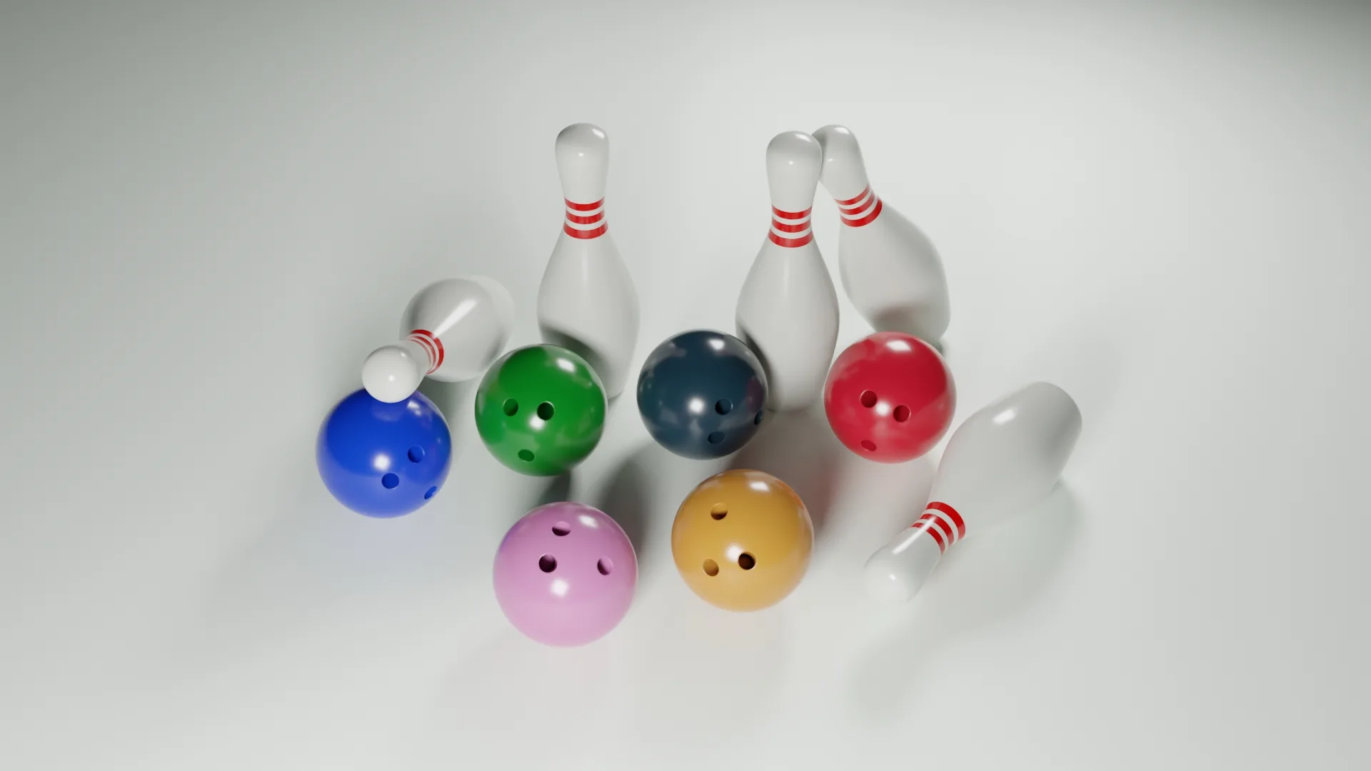 3D Bowling ball &amp; pin