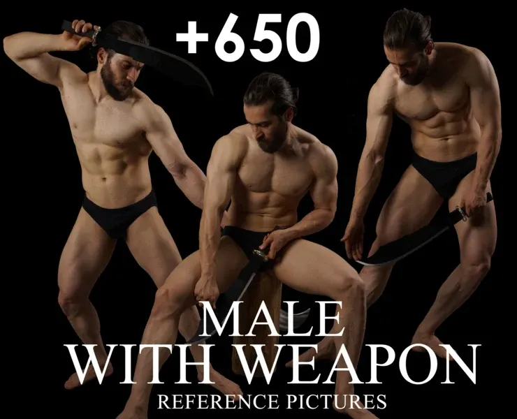 650+ Male With Weapon Poses Reference Pack