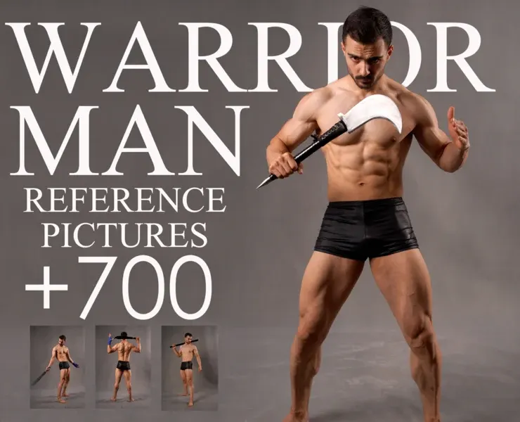 700+ Warrior Man Reference photo pack