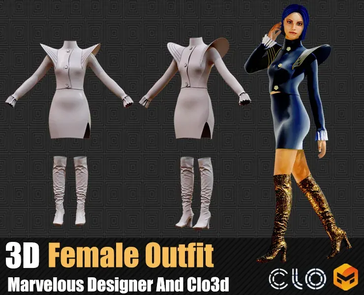 3d Female Outfit In Marvelous Designer / Clo3D