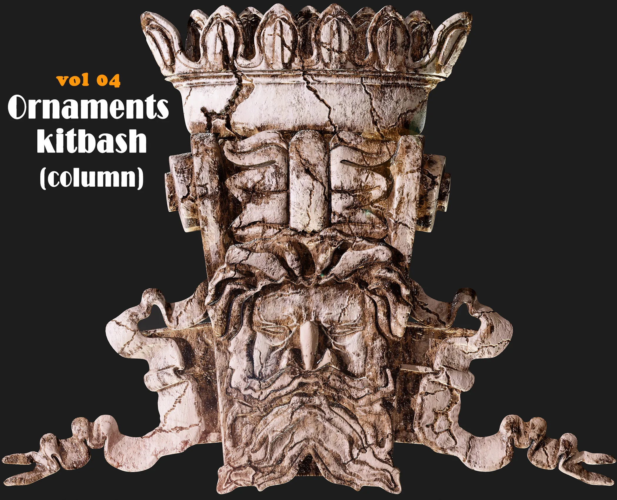 ornament kitbash(columns) / 3d models / alphas vol 04