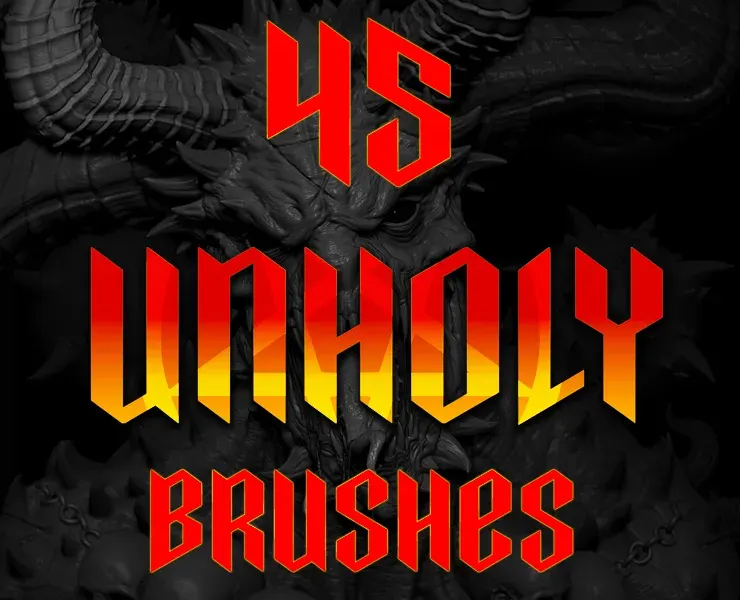 Zbrush + Blender 45 Unholy Brushes and Obj's