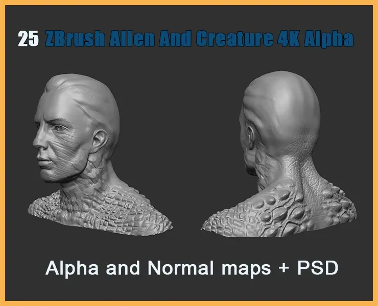 35 Zbrush Alien and creature 4k alpha - updated