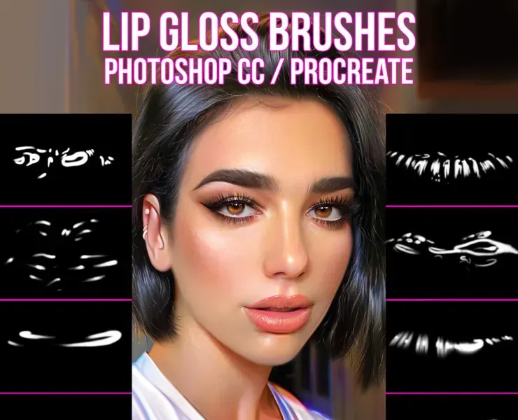 Lip Gloss Brushes for Photoshop and Procreate