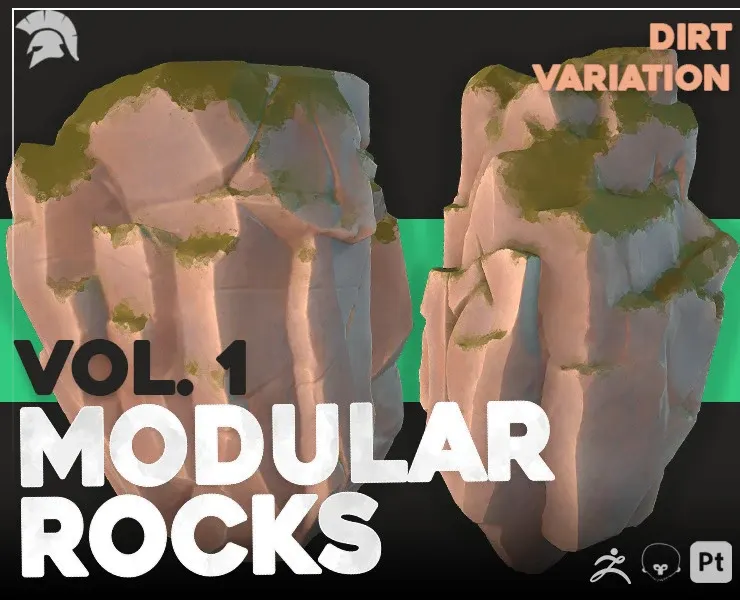 Modular Rocks - Vol. 1 - Stylized - Dirt Variation