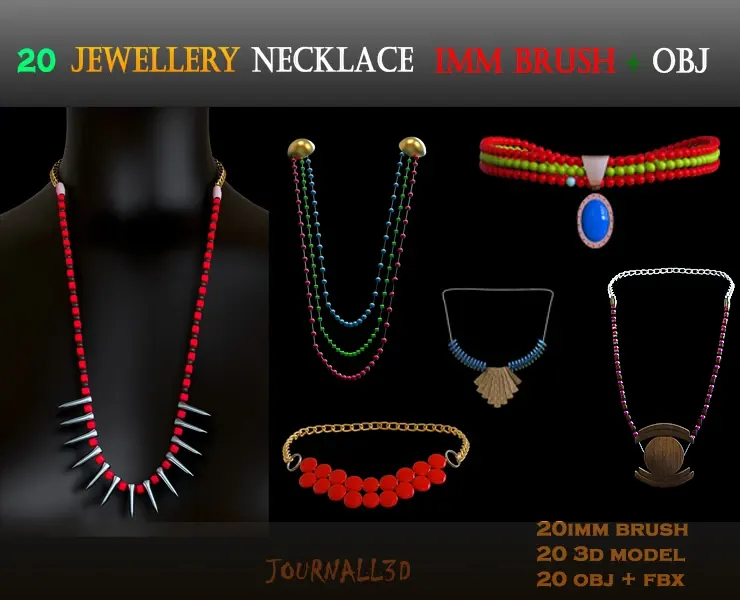 20 NECKLACE JEWELRY IMM BRUSH + 3DMODEL