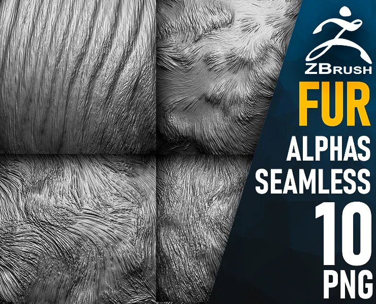 10 Fur Alphas for ZBrush vol.3