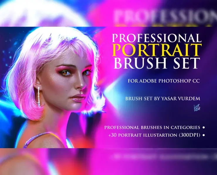 Portrait Brushes for Photoshop and Procreate