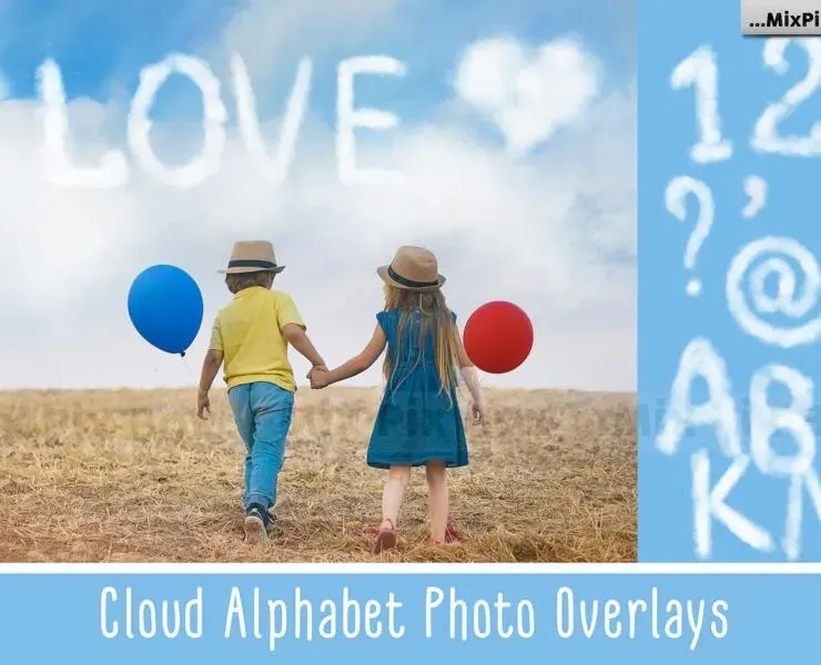 Cloud Alphabet Photo Overlays