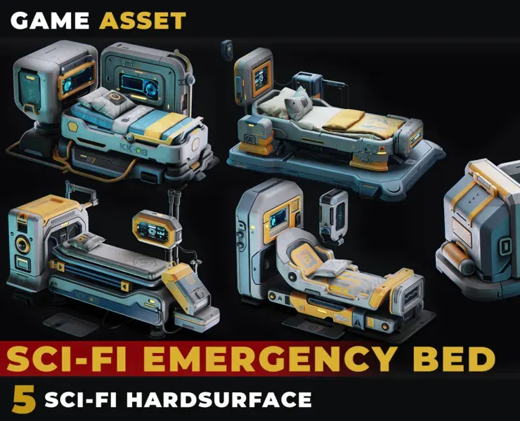 5 Sci-Fi Emergency Bed Hardsurface VOL 01