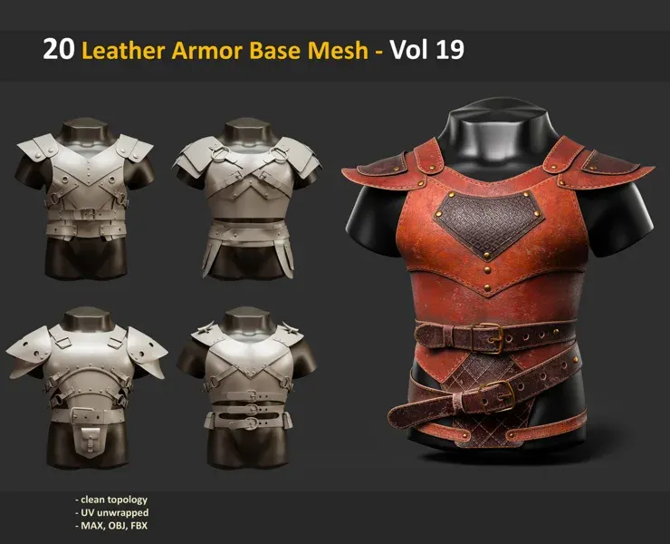 20 Leather Armor Base Mesh - Vol 19