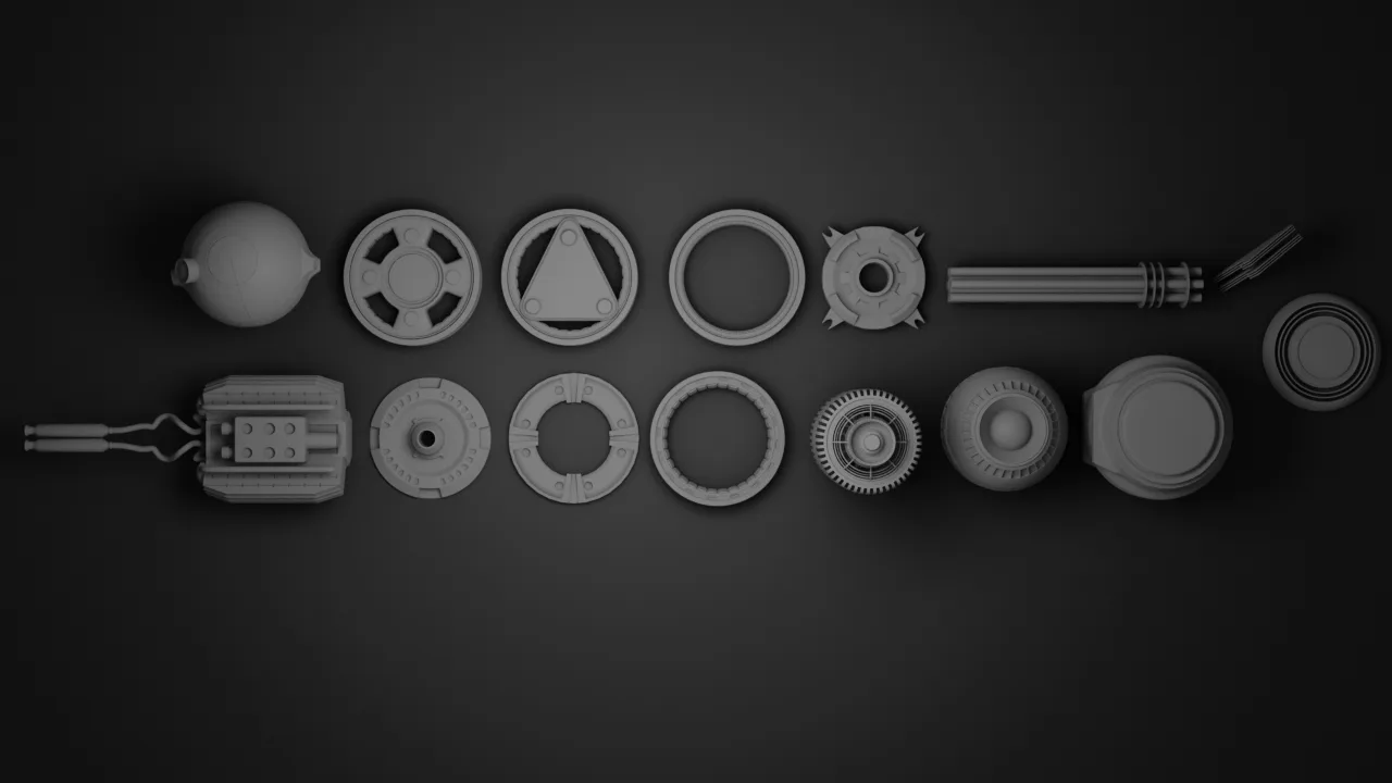 Kitbash hard surface game assets