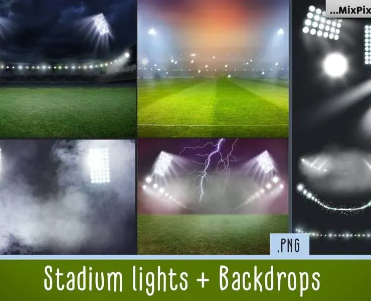 Stadium Lights Overlays + Backdrops