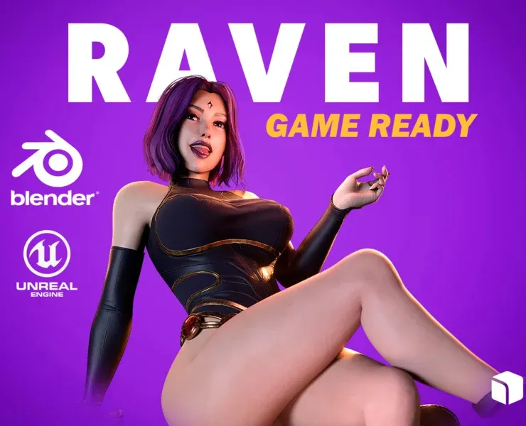 Raven - TeenTitans - Blender /UE4 Game Ready 3D model