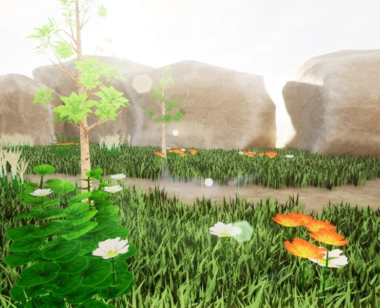 Cartoonish Game Foliage 3D Scene Pack