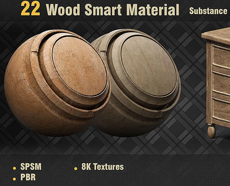 22 Wood Smart Materials for Substance Painter