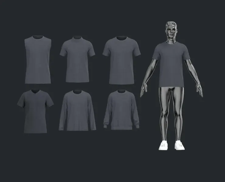 T-Shirt 6 Styles Pack | Marvelous / Clo3d / obj / fbx