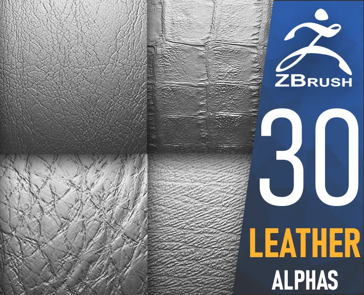 30 Leather Alphas Vol.8 (ZBrush, Substance)