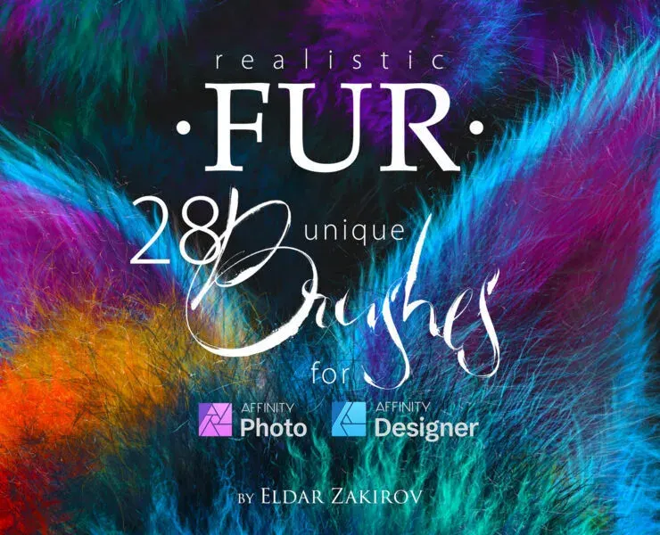 28 Realistic FUR Brushes for Affinity Photo & Designer