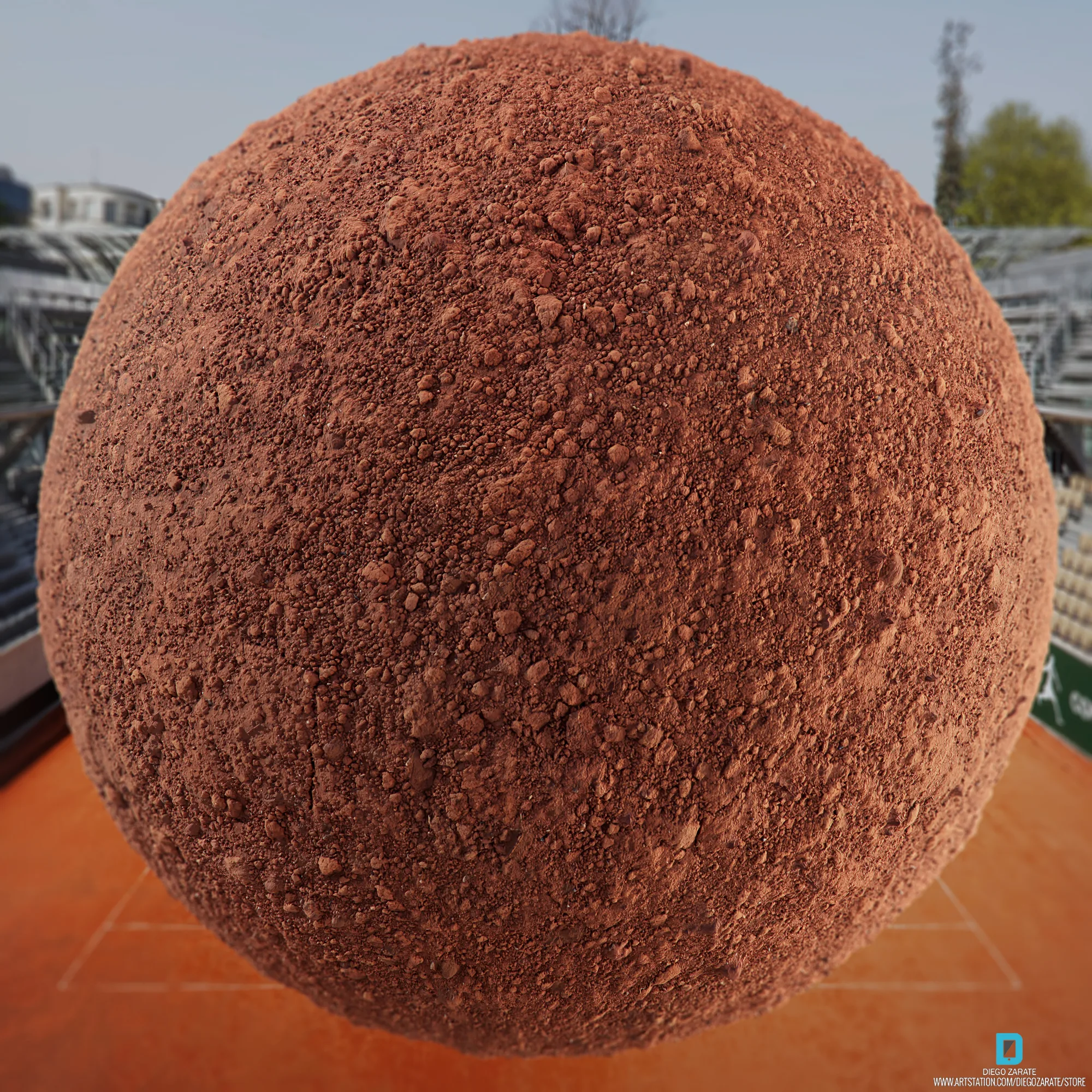 PBR - CLAY COURT, BRICK DUST, SOIL, GROUND - 4K MATERIAL